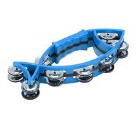 Fafeims Double Row Hand Tambourine Bells, Fish Shaped Design with Smooth ABS Frame and Full Jingling Sounds, for Children Musical Rhythm Instrument (Blue)