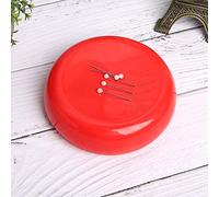 Fafeims Durable Round Magnetic Pin Cushion Sewing Tool for Hand Stitches and Crochet Needles Red/Blue/Green/Pink (Red)