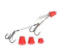 Fafeims Fishing Steel Wire Drilling Islands with High -altitude Fish Hooks for Simple Bait Installation and Durable Catch for Fishing -loving Stainless Steel Red #/0 Hook 85g 1 Set for Adventure
