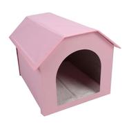 Fafeims Foldable Pet House, 51.5x42x40cm Nylon Outdoor Cat House with Cool Double Sided Mattress for Cats Puppies Rabbits Under 6kg (Pink)