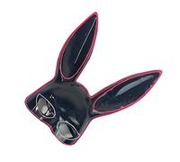 Fafeims Glowing Bunny Mask, Half Face Rabbit Mask with 4 Lighting Modes and Cold Light, for Halloween Party Dance Show (Black)