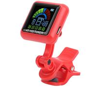Fafeims Guitar On Tuner, USB Rechargeable Built in Battery High Definition Color Screen for Violin Ukulele Bass, with Flexible Angle Adjustment (AT-102 red)