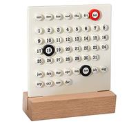 Fafeims Hand Operated Wooden Calendar Ideal Choice for Developing Planning Skills for Kids and Parents Stable Standing Home Calendar (White)