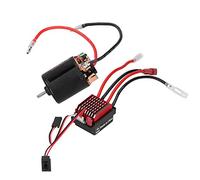Fafeims Hochtorsion 540 Broken Motor 360a ESC with Lithium Battery Protection for SUV Tank, Aluminum Alloy Black Red Motor for Axial (55T)