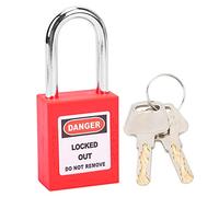 Fafeims Insulated 38mm Lockout Padlock for Safety Tagging in and Nuclear Energy Applications (Red)