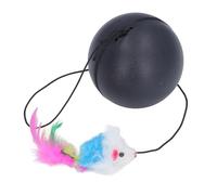 Fafeims Interactive Cat Ball Toy, Automatic 360 Rolling Ball with Feather Teaser, 500mAh Battery Powered Self Rotating Toy for Indoor Cats and Kittens (Black)