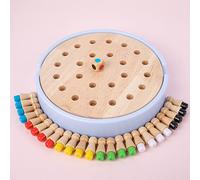 Fafeims Memory Match Chess, Wooden Color Memory Board Game for Kids with 24 Chess Pieces in 6 Colors, Early Education Intelligence Logic Development Toy (2 in 1)