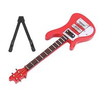 Fafeims Miniature Guitar Model High Simulation Ornamental Tabletop Decoration Suitable for Collection Wood + Plastic + Metal (Red)