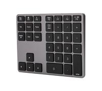 Fafeims Numeric Keypad Rechargeable Wireless Ultra Thin Keyboard Compatible with Bluetooth 5.0, Aluminum Alloy 35 Keys for/Mac, 100 Hours Continuous Working for Office and Home (Iron Gray)