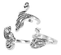 Fafeims Peacock Retro Knitting Loop Crochet Finger Holder Fast Knitting Sewing Tools - Pack of 3 for All Levels of Knitters