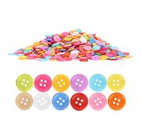 Fafeims Plastic Mixed Color Buttons Durable for Clothing Sewing Scrapbook Decoration 1000Pcs for Handmade DIY Crafts (12mm)