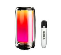 Fafeims Portable BT Karaoke Speaker, TWS Wireless Bluetooth Connectivity with Powerful Bass and 6 Mode LED Lights, for Outdoor Party Camping Entertainment (with 1 mic)