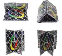 Fafeims Professional Cube Classic Toys, 8 Panels Folding Puzzle Cubes for 6 Years Old Baby, Boost Intelligence, Durable Structure, Great for Camping Trips and Family Gatherings, Visual (Black B)