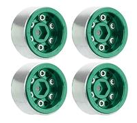 Fafeims RC Aluminum Alliale Alliage Wheed Wheed For Axial SCX24 1/24 RC Car, High Propication Smelux Favorable Pearls For Crawler Cord, 4 Pcs Wheel Tire (Green)