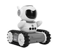 Fafeims Remote Control Robot Toy, Interactive Programmable RC Robot with LED Lights Music and Gesture Sensing, Tank Track Wheels for Smooth Movement, with Intercom Feature for Kids Age 6