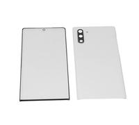 Fafeims Replacement Back Glass Cover for Note 10 Durable Repair Kit for DIY Phone Restoration - Full Set with Adhesives and Tools (White)