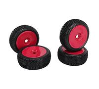Fafeims Replacement for a Durable Rubber Tire for the HPI 1/8 RC Car - Stable and Soft Performance for Road Lovers [4st] (Red)