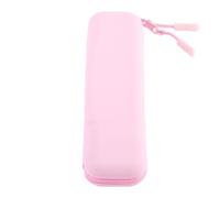 Fafeims Silicone Mini Pen Storage Bag Leakproof Zipper Pouch for Makeup Supplies for Travelers 7.9x1.9x1.0in (Pink(Small))