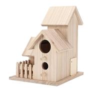 Fafeims Small Bird Nests Three-Room Birdhouse for Wild Birds, Natural Paulownia Material, Enjoy the Company of Birds (three rooms)