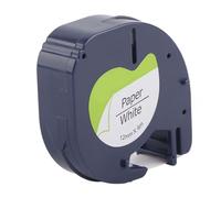 Fafeims Thermal Printing Tape Strong Stability Labeler Laminated Tape Black-on-White, 12mm X 4meter, Easy to Carry, for Various Labeling Needs