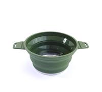 Fafeims Travel Cooking Utensils Folding Pot Set Portable Cookware for Outdoor Camping Picnic, Semi-transparent Pot Lid, Dark Green (Set 2)