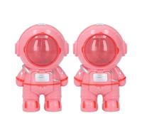 Fafeims Water Dispenser Straw Cup Astronaut Shaped 250ml Portable Drinking Bottle with Strap and Extra Cup for Travel Outdoor Activities (Roseate)