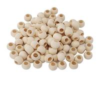 Fafeims Wooden Beads Beautiful Texture Large Hole 20mm for DIY Jewelry Making, 100Pcs Ball Spacer Necklace Spacer for Craft Lovers and Artists