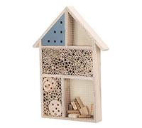 Fafeims Wooden Bee House Nesting Box Shelter for Garden Decoration with Tubular Tunnels, Perfect for Bees, Easy Installation for Lawn and Trees