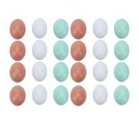 Fafeims Wooden Easter Eggs, 24 Pack 3 Colors Fake Chicken Eggs with Solid Wood Water Based Paint for DIY Painting Craft Decor (24pcs)