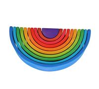 Fafeims Wooden Stacking Toy, Colorful Arch Bridge Building Blocks for Kids, 10 Pieces with Safe Waterborne Paint, for Early Education and Imagination Development