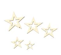 Fafeims Wooden Stars 205pcs Set Unfinished for Arts and Crafts Projects Easy to Customize Versatile Sizes for Weddings and Parties