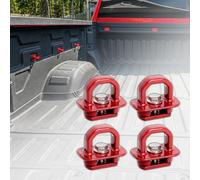 Fafern Tie Down Anchors Truck Bed Side Wall Anchor Compatible with 2007-2023 Chevy Silverado/GMC Sierra, 2015-2023 Chevy Colorado/GMC Canyon, Truck Bed Cargo Hooks, DZ97903, Aluminum, Red, 4pcs