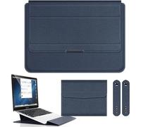 FAFOUR 11-17 inch Universal Multi-Function Waterproof PU Leather Notebook Bag, Handheld Foldable Laptop Sleeves with Mouse Pouch and Bracket, 3-in-1 Stand Padded Pouch