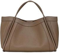 FAFOUR Large Capacity Work Vegan Leather Tote Bags, Womens Work Tote Soft Collapse Minimalist Shoulder Bag Crossbody Bag (Khaki)