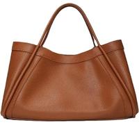 FAFOUR Large Capacity Work Vegan Leather Tote Bags, Womens Work Tote Soft Collapse Minimalist Shoulder Bag Crossbody Bag (Brown)