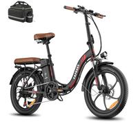 Fafrees Electric Bike, 20" Folding Electric Bikes for Adults, 36V 20AH Removable Battery Ebike 120-150KM Mileage Pedal Assist MTB, 3.0" Fat Tire Electric Bike for Man Women, F20 Pro Black