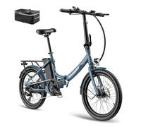 Fafrees Electric Bike, 603 WATTHOURS Folding Electric Bikes, 36V 16.75Ah Removable Battery Pedal Assist up to 90KM, 250W Ebike for Adults, City Commute 7 Speed Shifter, F20 LIGHT UPGRADE 2024 Blue