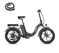 Fafrees F20 Folding Electric Bike for Adults, 36V 16Ah Removable Battery Ebike for Men and Ladies, 20 * 3.0 INCHES Fat Tire Pedal Assist E Bike, UK Stock (Chain Lock, Black)