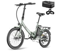 Fafrees F20 LIGHT Electric Bike, 20 Inch Folding Electric Bicycle for Adults, 16.75Ah/603Wh Removable Battery E-bike, 7 Speed, 250W Motor Electric Mountion Bike, Range 90-120KM (Green)