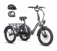 Fafrees F20 Mate E-Bike, 20 * 3.0 Inch Foldable Electric Tricycle for Adults, 48V/18.2Ah Removable Battery, Electric Cargo Tricycle for Senior, 15.5MPh, Range 110KM
