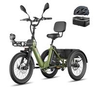 Fafrees F20 Mate II E-Bike Trike, 250W Electric Cargo Tricycle for Adults Senior, 48V 21Ah / 48V 25AH Removable Battery, Basket + Rear Rack, 3-Wheels Ebike, 15.5MPh, Range 130-150KM