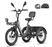 Fafrees F20 Mate II E-Bike Trike, 250W Electric Cargo Tricycle for Adults Senior, 48V 21Ah / 48V 25AH Removable Battery, Basket + Rear Rack, 3-Wheels Ebike, 15.5MPh, Range 130-150KM