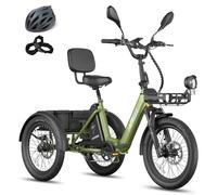 Fafrees F20 Mate II Electric Bicycle Tricycle, 250W UK EAPC Cargo Electric Trike for Adults Seniors, Basket + Rear Rack, 15.5MPh, Power Assist up to 130-150km