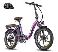 Fafrees F20+ PRO Electric Bike, 20 * 3.0 inch Fatbike, 36V 25Ah Battery Range 120km, Aluminum Alloy Frame, 25km/h, 7-Speed, 250W Folding Electric Cycle for Adults, Max Load 140kg (Pinkish Purple)