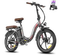Fafrees F20+ Pro Folding Electric Bike for Adults, 25Ah 36V Battery, 20” x 3.0” Fat Tyres, 7-Speed Gear System, Front Suspension, Urban Commuter & Leisure EAPC (Phone Holder, Grey)
