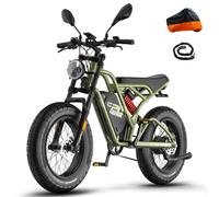 Fafrees F20 ULTRA Electric Bike, 20" x 5.0" Inch Fatbike, Off-Road Ebike All Terrain, 48V/25AH Battery, Hydraulic Brakes, Electric Mountain Bike for Unisex Adults, Range 80-120KM (Green)