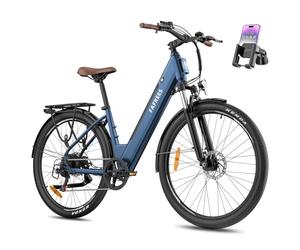 Fafrees F28 PRO Electric Bike for Adults, 16Ah Long-Range Battery, 27.5" Step-Through City E-Bike 250W Motor, 7-Speed Commuter Electric Bicycle, Suspension Fork
