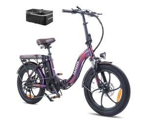 Fafrees Folding Electric Bike UK, 250W Motor,120-150KM Range, 36V 18Ah Battery, Official F20 PRO 20" E-Bike 7-Speed, 25KM/H, Aluminium Alloy Frame for Commuting & Travel