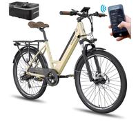 Fafrees Official Electric Bike, 26" City E-Bike 250W with APP, 110KM Range, 36V 14.5Ah Battery, F26 Pro Electric Bicycle for Adults with 7-Speed, 25km/h, Free Rear Bag, UK Warehouses