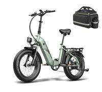 Fafrees Official Electric Bike, Folding E-Bike 48V Dual 10.4Ah Battery 160KM Range, FF20 Polar 20" x 4.0" Fat Tires electric bicycle for Adults, Aluminum Frame, 150KG Load, 35L Free Bike Bag